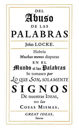 DEL ABUSO DE LAS PALABRAS | 9788430616558 | LOCKE, JOHN | Llibreria Aqualata | Comprar llibres en català i castellà online | Comprar llibres Igualada
