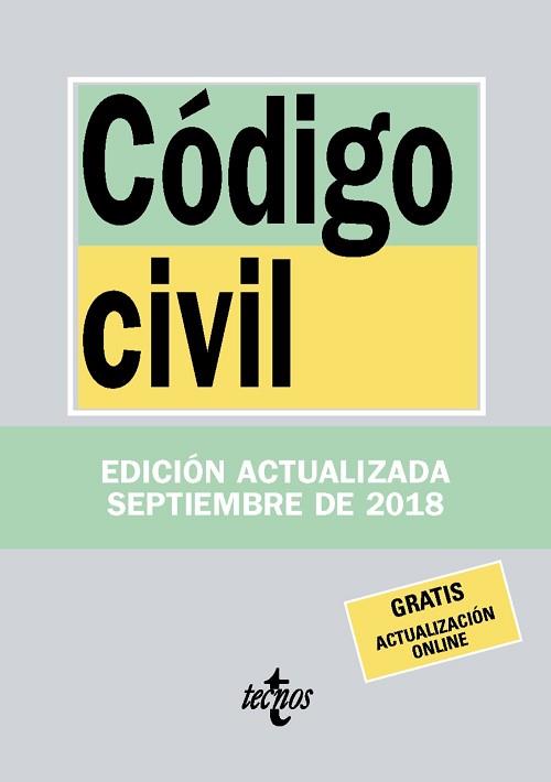 CÓDIGO CIVIL - EDICIÓN 2018 | 9788430975044 | EDITORIAL TECNOS | Llibreria Aqualata | Comprar llibres en català i castellà online | Comprar llibres Igualada