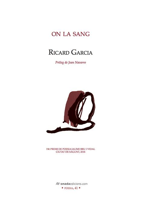 Presentació del llibre "On la sang" de Ricard Garcia - Llibreria Aqualata | Comprar llibres en català i castellà online | Comprar llibres Igualada