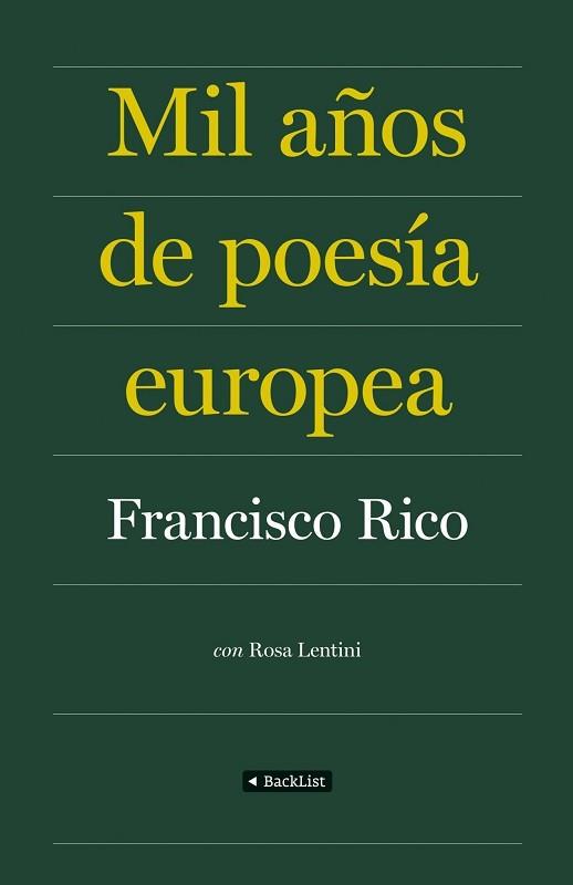 MIL AÑOS DE POESIA EUROPEA | 9788408086840 | RICO, FRANCISCO (ED) | Llibreria Aqualata | Comprar llibres en català i castellà online | Comprar llibres Igualada