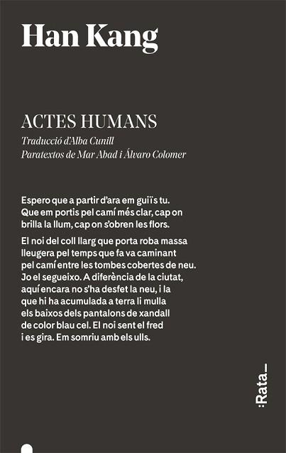 ACTES HUMANS | 9788416738359 | KANG, HAN | Llibreria Aqualata | Comprar llibres en català i castellà online | Comprar llibres Igualada