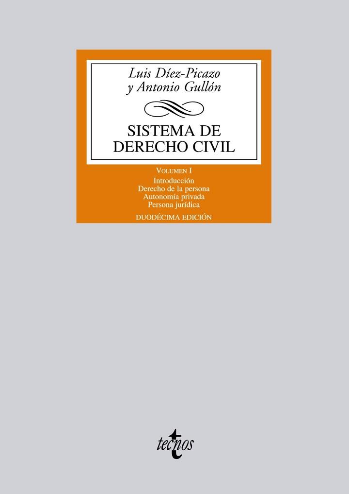 SISTEMA DE DERECHO CIVIL VOL I | 9788430954773 | DÍEZ-PICAZO, LUIS/GULLÓN, ANTONIO | Llibreria Aqualata | Comprar llibres en català i castellà online | Comprar llibres Igualada