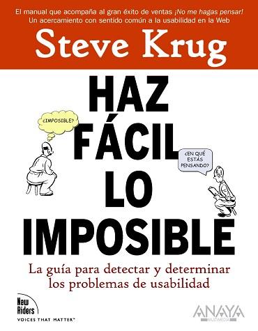 HAZ FACIL LO IMPOSIBLE | 9788441527546 | KRUG, STEVE | Llibreria Aqualata | Comprar llibres en català i castellà online | Comprar llibres Igualada
