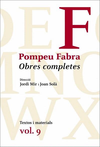 OBRES COMPLETES POMPEU FABRA, 9 | 9788475883731 | FABRA, POMPEU | Llibreria Aqualata | Comprar llibres en català i castellà online | Comprar llibres Igualada