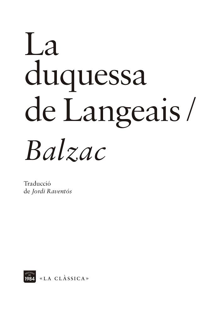 DUQUESSA DE LANGEAIS, LA | 9788418858161 | BALZAC, HONORÉ DE | Llibreria Aqualata | Comprar llibres en català i castellà online | Comprar llibres Igualada
