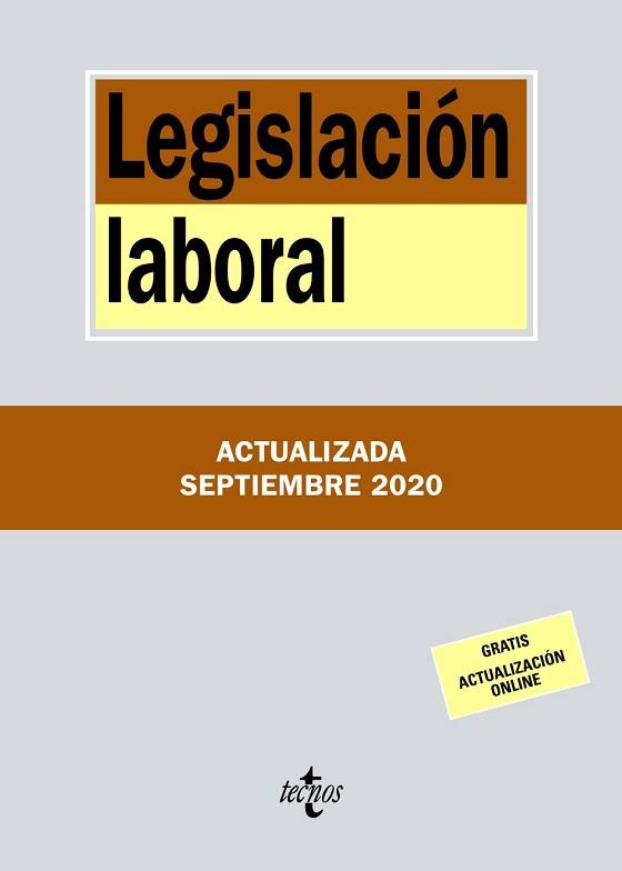 LEGISLACIÓN LABORAL  - ACTUALIZADA 2020 | 9788430980185 | EDITORIAL TECNOS | Llibreria Aqualata | Comprar llibres en català i castellà online | Comprar llibres Igualada