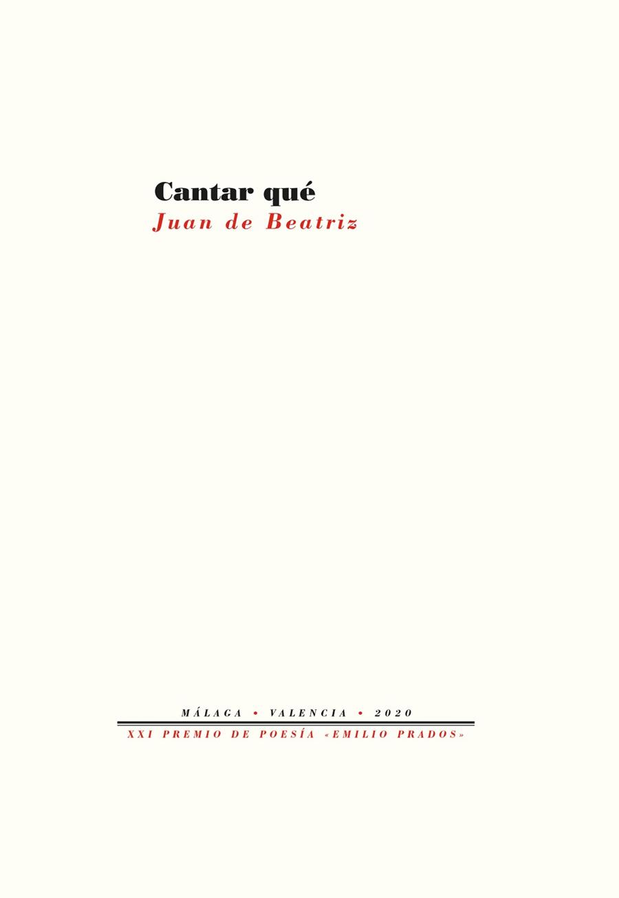 CANTAR QUÉ | 9788418178740 | DE BEATRIZ, JUAN | Llibreria Aqualata | Comprar llibres en català i castellà online | Comprar llibres Igualada