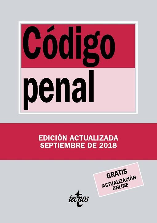 CÓDIGO PENAL - EDICIÓN 2018 | 9788430975051 | EDITORIAL TECNOS | Llibreria Aqualata | Comprar llibres en català i castellà online | Comprar llibres Igualada