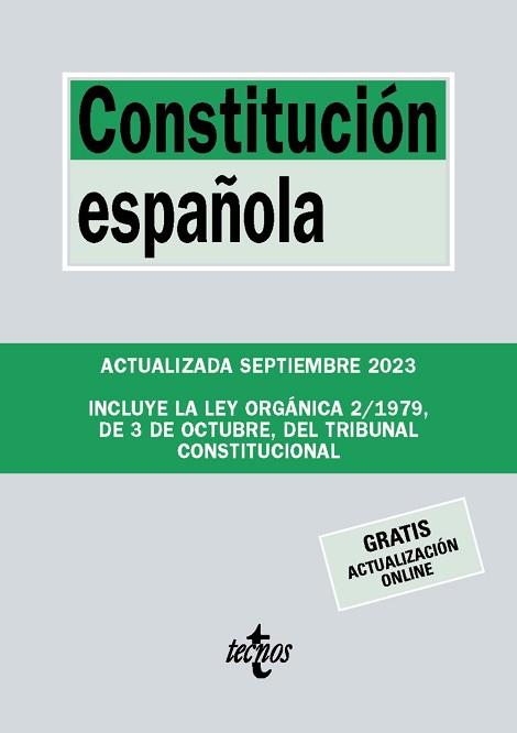 CONSTITUCIÓN ESPAÑOLA - EDICIÓN 2023 | 9788430988365 | EDITORIAL TECNOS | Llibreria Aqualata | Comprar libros en catalán y castellano online | Comprar libros Igualada