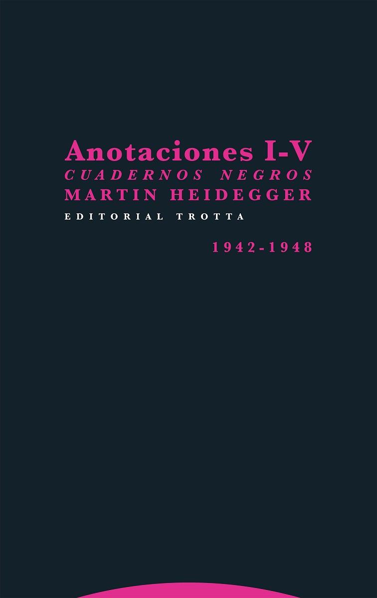 ANOTACIONES I-V | 9788413640686 | HEIDEGGER, MARTIN | Llibreria Aqualata | Comprar llibres en català i castellà online | Comprar llibres Igualada