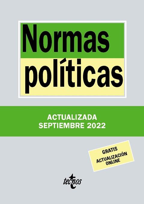 NORMAS POLÍTICAS - EDICIÓN 2022 | 9788430986644 | EDITORIAL TECNOS | Llibreria Aqualata | Comprar llibres en català i castellà online | Comprar llibres Igualada