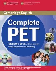 COMPLETE PET STUDENT'S BOOK WITH CD-ROM | 9780521746489 | HEYDERMAN, EMMA/MAY, PETER | Llibreria Aqualata | Comprar llibres en català i castellà online | Comprar llibres Igualada