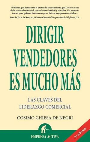 DIRIGIR VENDEDORES ES MUCHO MAS | 9788496627437 | CHIESA, COSIMO | Llibreria Aqualata | Comprar libros en catalán y castellano online | Comprar libros Igualada