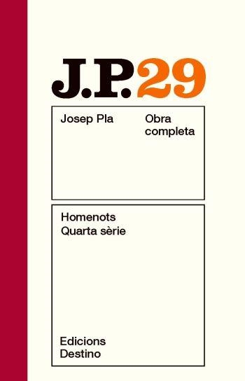 OBRA COMPLETA JOSEP PLA VOL 29 HOMENOTS QUARTA SERIE | 9788497101691 | PLA, JOSEP | Llibreria Aqualata | Comprar llibres en català i castellà online | Comprar llibres Igualada