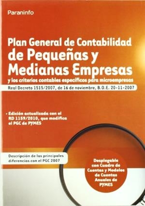 PLAN GENERAL DE CONTABILIDAD DE PEQUEÑAS Y MEDIANAS EMPRESAS | 9788428333559 | Llibreria Aqualata | Comprar libros en catalán y castellano online | Comprar libros Igualada