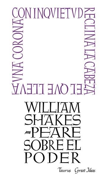 SOBRE EL PODER | 9788430600274 | SHAKESPEARE, WILLIAM | Llibreria Aqualata | Comprar libros en catalán y castellano online | Comprar libros Igualada