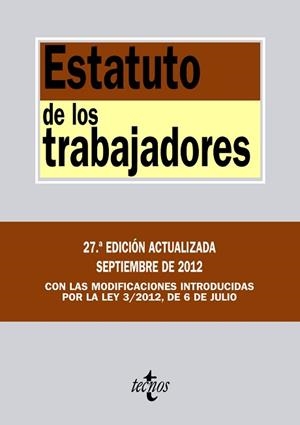 ESTATUTO DE LOS TRABAJADORES | 9788430955794 | ED 2012 | Llibreria Aqualata | Comprar libros en catalán y castellano online | Comprar libros Igualada