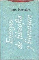ENSAYOS DE FILOSOFIA Y LITERATURA | 9788481642063 | ROSALES, LUIS | Llibreria Aqualata | Comprar libros en catalán y castellano online | Comprar libros Igualada