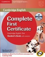 COMPLETE FIRST CERTIFICATE STUDENT'S BOOK WITH ANSWERS | 9788483237229 | BROOK-HART, GUY/CAMBRIDGE ESOL | Llibreria Aqualata | Comprar libros en catalán y castellano online | Comprar libros Igualada