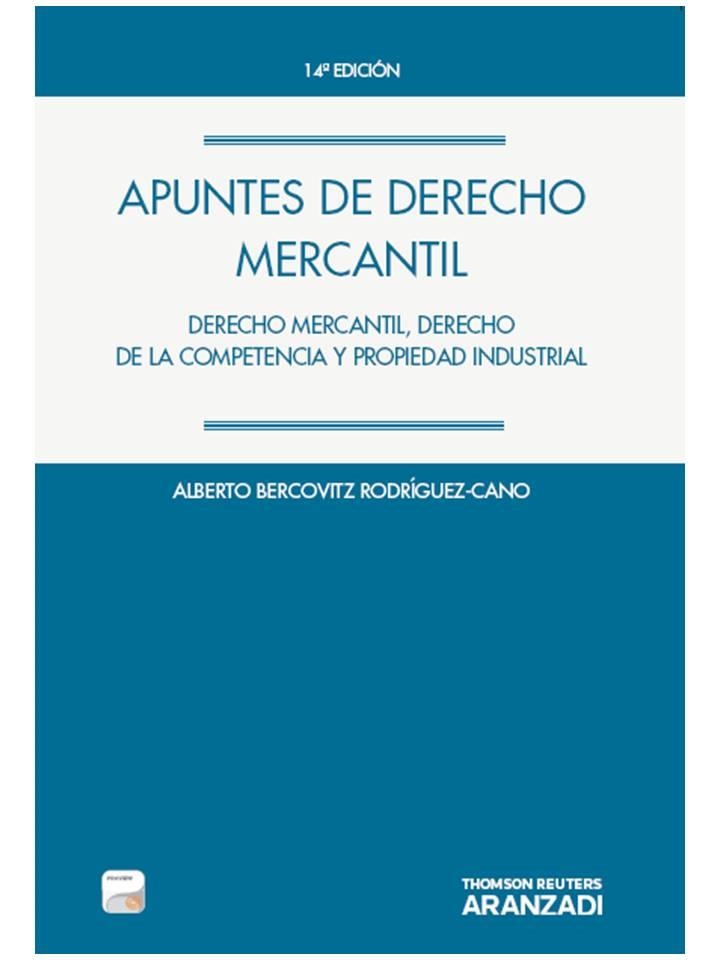 APUNTES DE DERECHO MERCANTIL (PAPEL + E-BOOK) | 9788490148143 | BERCOVITZ RODRÍGUEZ-CANO, ALBERTO | Llibreria Aqualata | Comprar libros en catalán y castellano online | Comprar libros Igualada