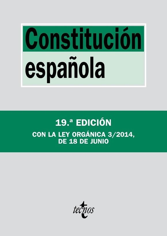 CONSTITUCIÓN ESPAÑOLA | 9788430962464 | EDITORIAL TECNOS | Llibreria Aqualata | Comprar libros en catalán y castellano online | Comprar libros Igualada