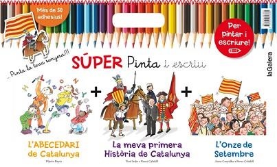SÚPER PINTA I ESCRIU CATALUNYA | 9788424653385 | CANYELLES, ANNA/SOLER I GUASCH, TONI/BAYÉS, PILARÍN | Llibreria Aqualata | Comprar libros en catalán y castellano online | Comprar libros Igualada