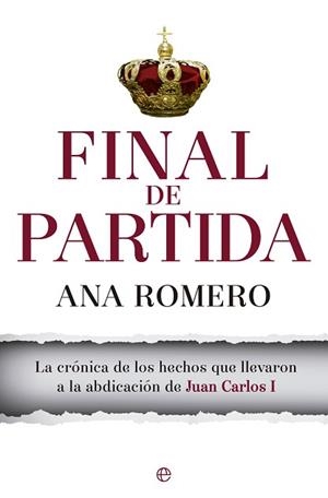 FINAL DE PARTIDA | 9788490603031 | ROMERO, ANA | Llibreria Aqualata | Comprar libros en catalán y castellano online | Comprar libros Igualada