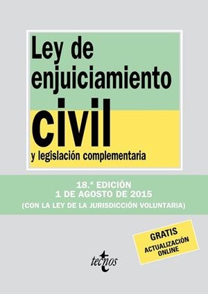 LEY DE ENJUICIAMIENTO CIVIL. AGOSTO 2015 | 9788430966080 | Llibreria Aqualata | Comprar libros en catalán y castellano online | Comprar libros Igualada