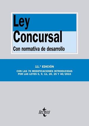 LEY CONCURSAL CON NORMATIVA DE DESARROLLO (ED NOV. 2015) | 9788430966813 | Llibreria Aqualata | Comprar libros en catalán y castellano online | Comprar libros Igualada