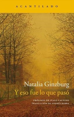 Y ESO FUE LO QUE PASÓ | 9788416011957 | GINZBURG, NATALIA | Llibreria Aqualata | Comprar llibres en català i castellà online | Comprar llibres Igualada