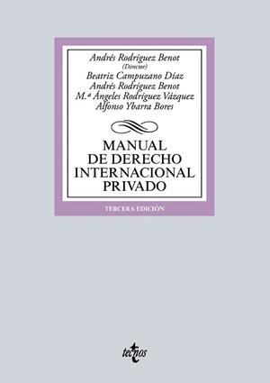 MANUAL DE DERECHO INTERNACIONAL PRIVADO - EDICIÓN 2016 | 9788430969746 | RODRÍGUEZ BENOT, ANDRÉS / CAMPUZANO DÍAZ, BEATRIZ / RODRÍGUEZ VÁZQUEZ, Mª ÁNGELES / YBARRA BORES, AL | Llibreria Aqualata | Comprar llibres en català i castellà online | Comprar llibres Igualada