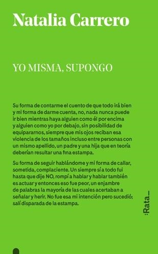 YO MISMA, SUPONGO | 9788494489112 | CARRERO, NATALIA | Llibreria Aqualata | Comprar llibres en català i castellà online | Comprar llibres Igualada