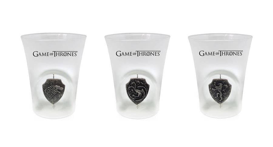 JUEGO DE TRONOS SET 3 GOTS CHUPITO ESMERILADOS EMBLEMA GIRATORIO | 8436546891628 | Llibreria Aqualata | Comprar llibres en català i castellà online | Comprar llibres Igualada
