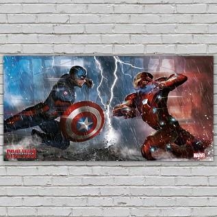 POSTER DE VIDRIO DUELO CAPITÁN AMÉRICA E IRON MAN 60X30 MARVEL CIVIL WAR | 8435450201387 | Llibreria Aqualata | Comprar libros en catalán y castellano online | Comprar libros Igualada