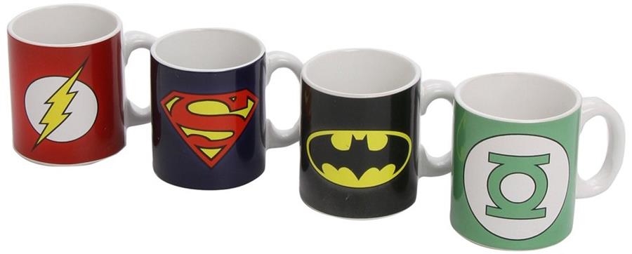 TASSES CAFÉ SET 4 MINI LOGOS DC COMICS | 8436541029989 | Llibreria Aqualata | Comprar libros en catalán y castellano online | Comprar libros Igualada