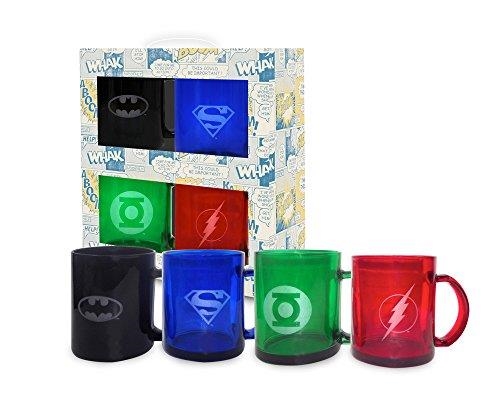 SET 4 TASSES VIDRE COLORES TRANSPARENTS DC | 8436546892168 | Llibreria Aqualata | Comprar libros en catalán y castellano online | Comprar libros Igualada