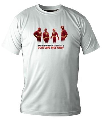 CAMISETA THE BIG BANG THEORY DISFRAZ FLASH PROTAGONISTAS BLANCA CHICO | 8436541026193 | Llibreria Aqualata | Comprar libros en catalán y castellano online | Comprar libros Igualada