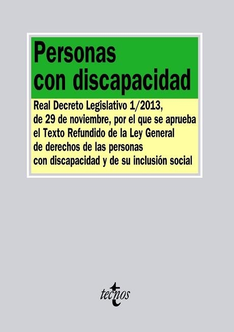PERSONAS CON DISCAPACIDAD | 9788430961566 | EDITORIAL TECNOS | Llibreria Aqualata | Comprar libros en catalán y castellano online | Comprar libros Igualada
