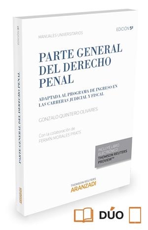 PARTE GENERAL DEL DERECHO PENAL (PAPEL + E-BOOK) | 9788490988411 | MORALES PRATS, FERMÍN/QUINTERO OLIVARES, GONZALO | Llibreria Aqualata | Comprar libros en catalán y castellano online | Comprar libros Igualada