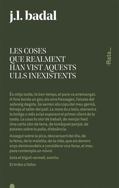 COSES QUE REALMENT HAN VIST AQUESTS ULLS INEXISTENTS, LES | 9788416738144 | BADAL, JOSEP LLUÍS | Llibreria Aqualata | Comprar libros en catalán y castellano online | Comprar libros Igualada