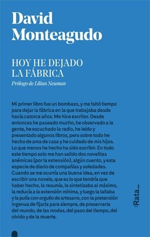 HOY HE DEJADO LA FÁBRICA | 9788416738281 | MONTEAGUDO, DAVID | Llibreria Aqualata | Comprar libros en catalán y castellano online | Comprar libros Igualada