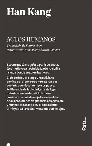 ACTOS HUMANOS | 9788416738342 | KANG, HAN | Llibreria Aqualata | Comprar libros en catalán y castellano online | Comprar libros Igualada