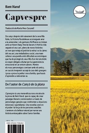 CAPVESPRE | 9788417339081 | HARUF, KENT | Llibreria Aqualata | Comprar libros en catalán y castellano online | Comprar libros Igualada