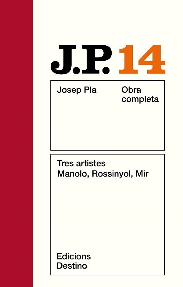 PLA: TRES ARTISTES. O.C. VOL.14 | 9788423305582 | PLA, JOSEP | Llibreria Aqualata | Comprar libros en catalán y castellano online | Comprar libros Igualada