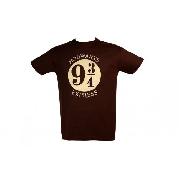CAMISETA HARRY POTTER LOGO 9-3/4 MARRON T-L | 8435450206481 | Llibreria Aqualata | Comprar llibres en català i castellà online | Comprar llibres Igualada