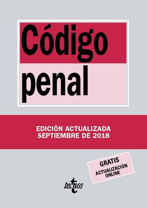 CÓDIGO PENAL - EDICIÓN 2018 | 9788430975051 | EDITORIAL TECNOS | Llibreria Aqualata | Comprar libros en catalán y castellano online | Comprar libros Igualada