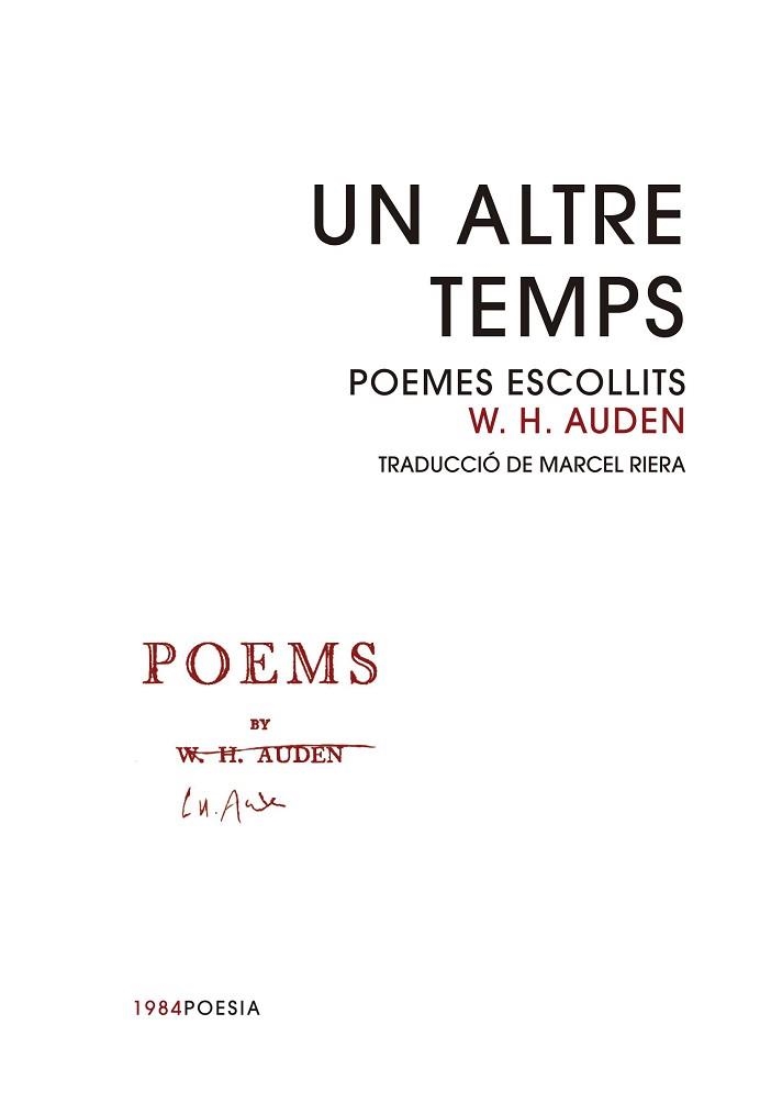 UN ALTRE TEMPS | 9788416987344 | AUDEN, WYSTAN HUGH | Llibreria Aqualata | Comprar libros en catalán y castellano online | Comprar libros Igualada