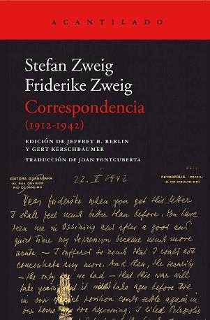 CORRESPONDENCIA (1912-1942) | 9788416748181 | ZWEIG, STEFAN / ZWEIG, FRIEDERICKE | Llibreria Aqualata | Comprar llibres en català i castellà online | Comprar llibres Igualada