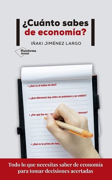 CUÁNTO SABES DE ECONOMÍA? | 9788417622374 | JIMÉNEZ LARGO, IÑAKI | Llibreria Aqualata | Comprar libros en catalán y castellano online | Comprar libros Igualada
