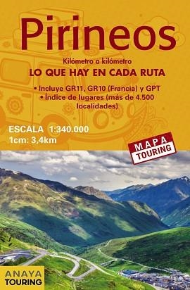 MAPA DE LOS PIRINEOS 1:340.000 -  (DESPLEGABLE) | 9788491581673 | ANAYA TOURING | Llibreria Aqualata | Comprar libros en catalán y castellano online | Comprar libros Igualada